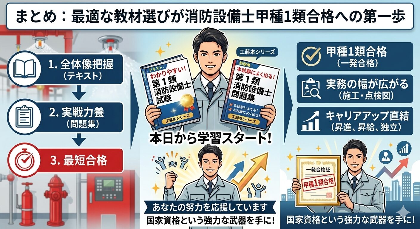 最適な教材選びが消防設備士甲種1類合格への第一歩