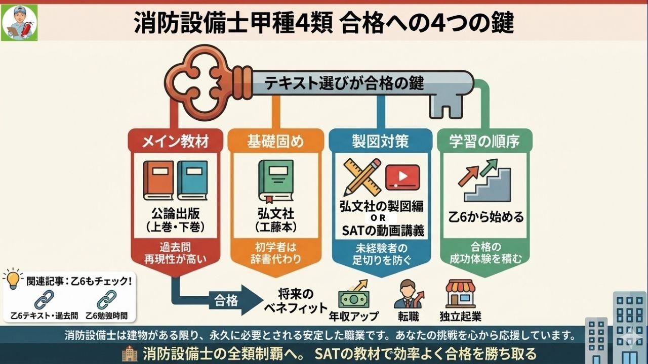 消防設備士甲種4類はテキスト選びが合格の鍵