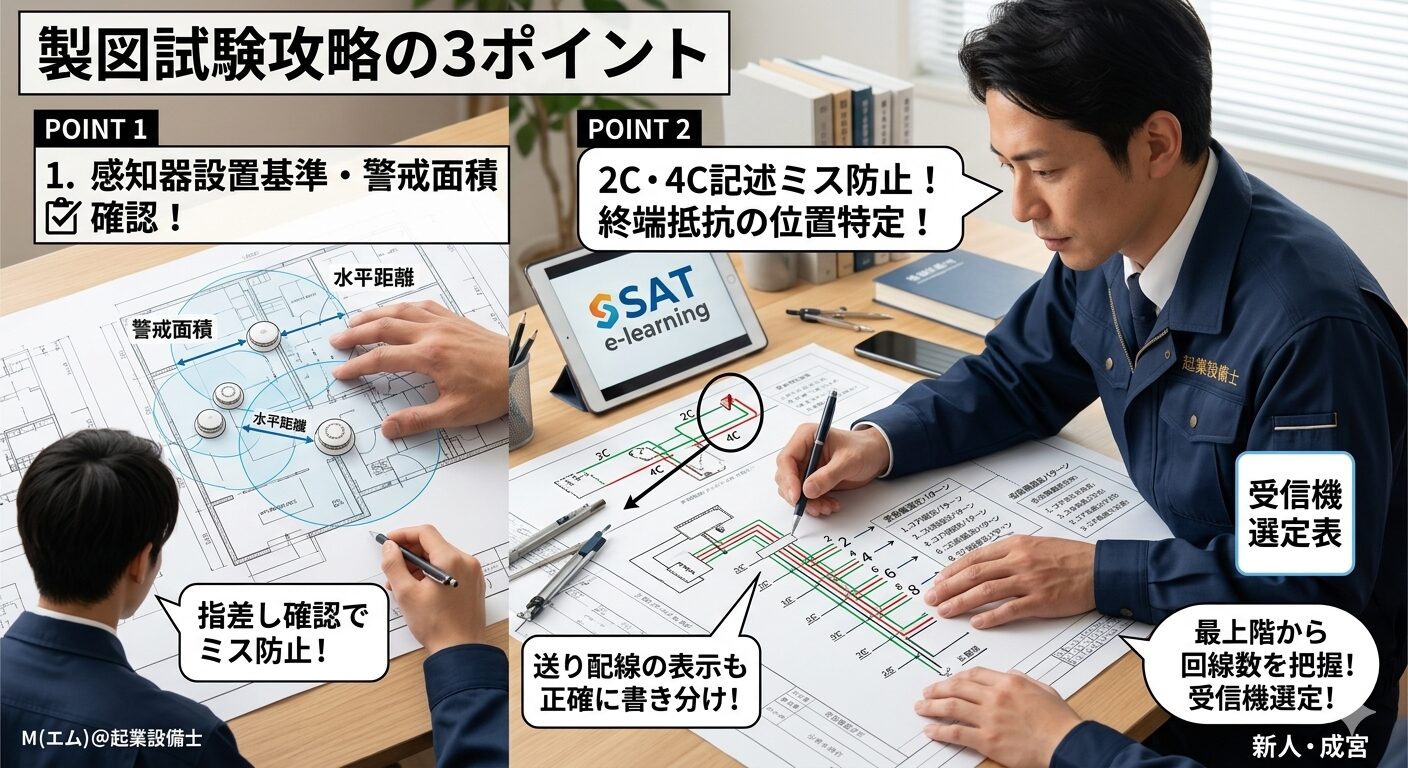消防設備士 甲種4類 勉強方法 製図対策