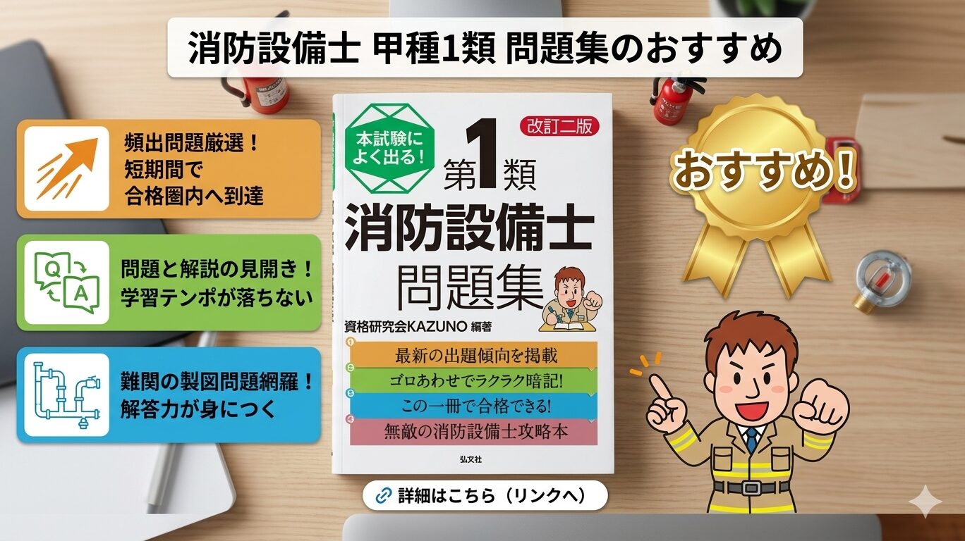 消防設備士 甲種1類 問題集のおすすめ：本試験によく出る！第1類消防設備士問題集