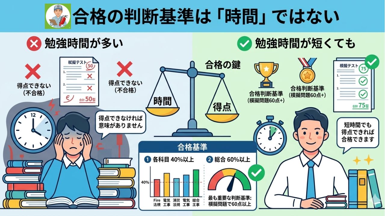 合格の判断基準は「時間」ではない