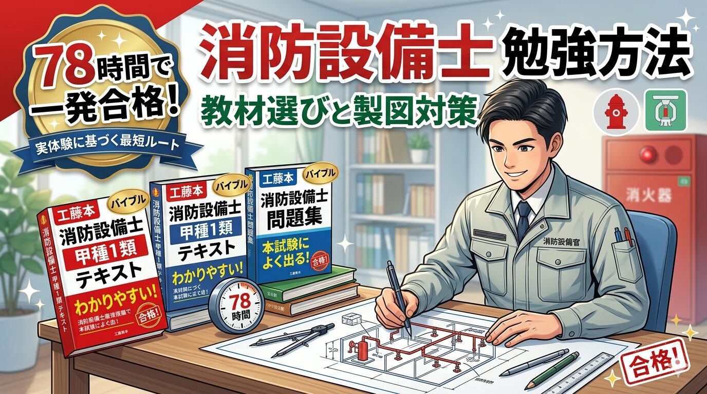 【実体験】消防設備士 甲種1類 勉強方法　78時間で一発合格したプロの教材活用術