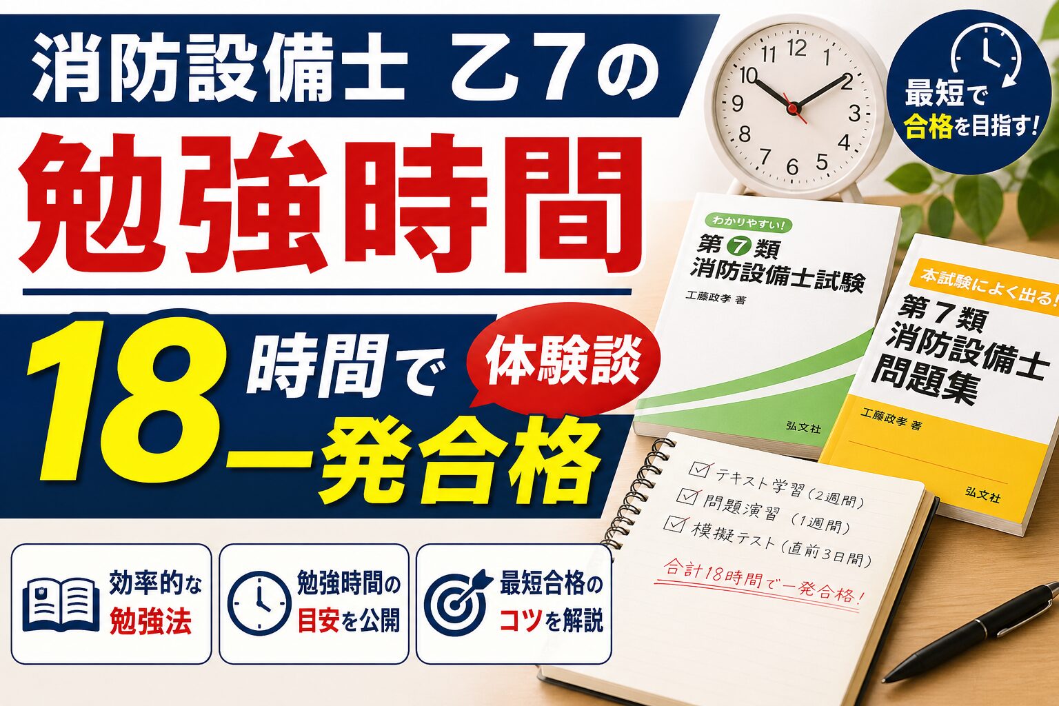消防設備士 乙7の勉強時間｜18時間で一発合格体験談