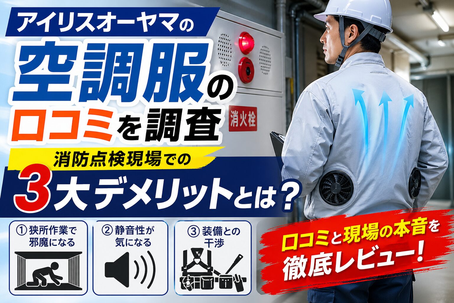 アイリスオーヤマの空調服の口コミを調査｜消防点検現場での3大デメリットとは