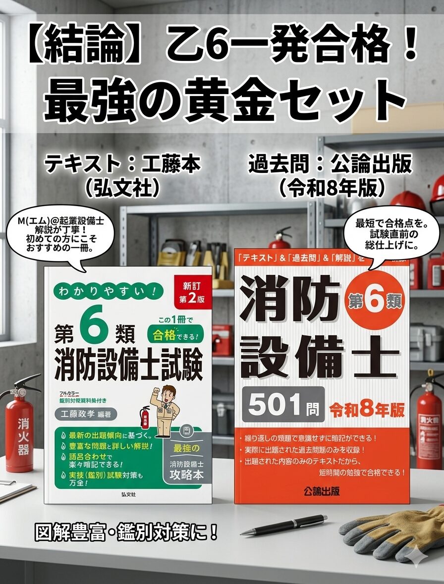 消防設備士 乙6でおすすめのテキスト・過去問の組み合わせ