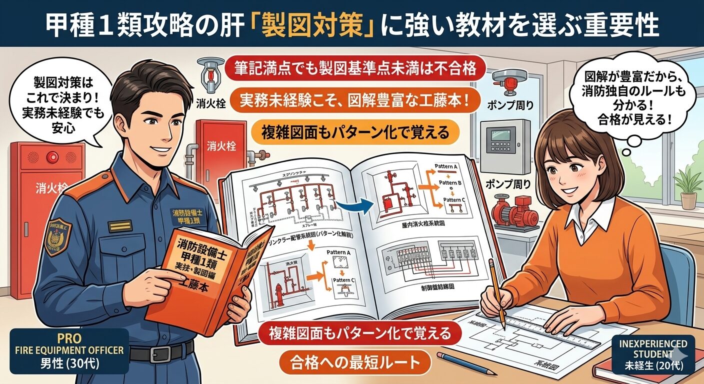 甲種1類攻略の肝「製図対策」に強い教材を選ぶ重要性