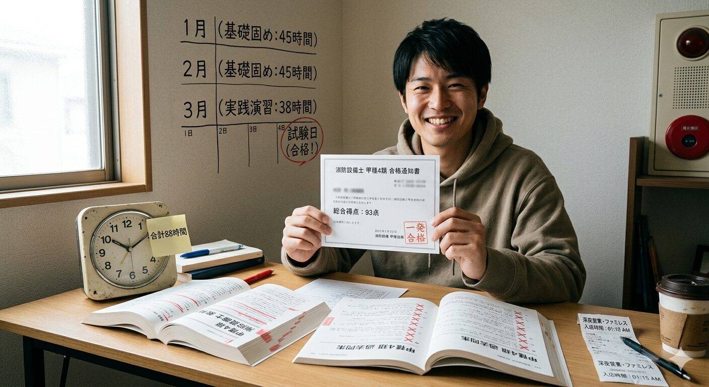 88時間で消防設備士甲種4類に一発合格した実体験とスケジュール