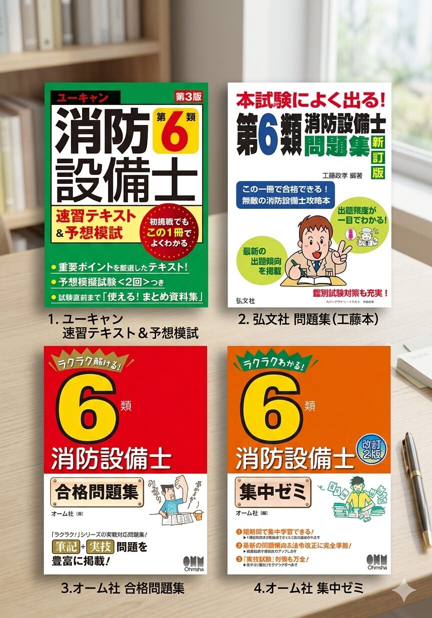 消防設備士 乙6 テキスト 過去問 おすすめ 4選