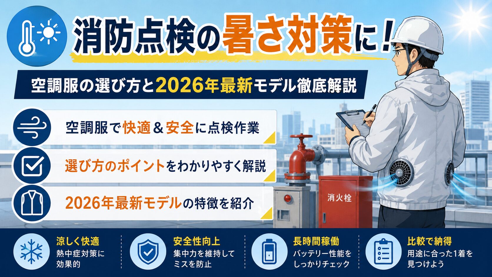 消防点検の暑さ対策に！ホーオー 空調服の選び方と2026年最新モデル徹底解説
