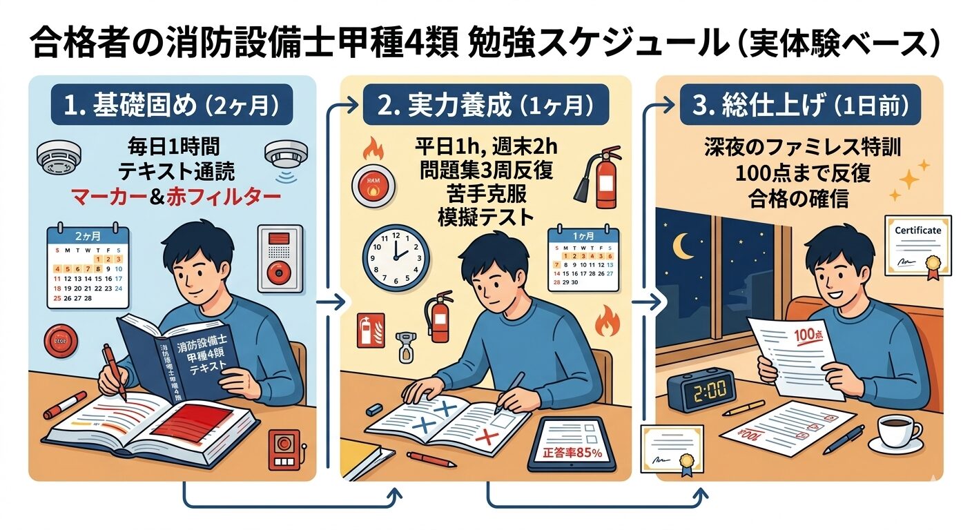 合格者が実践した消防設備士 甲種4類の勉強スケジュール