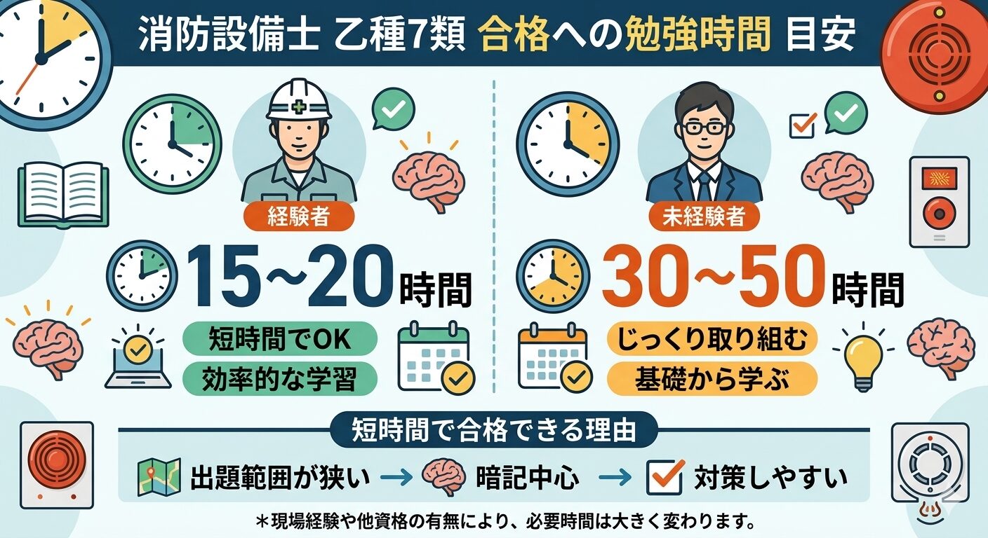 消防設備士 乙7の勉強時間はどれくらい？