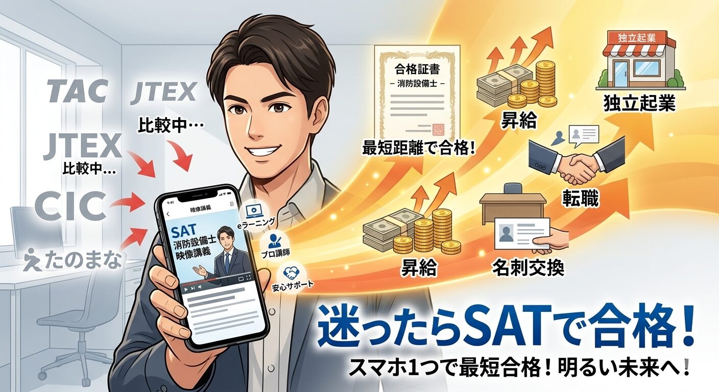 消防設備士 通信講座 おすすめ 5社比較 迷ったらSATで最短合格