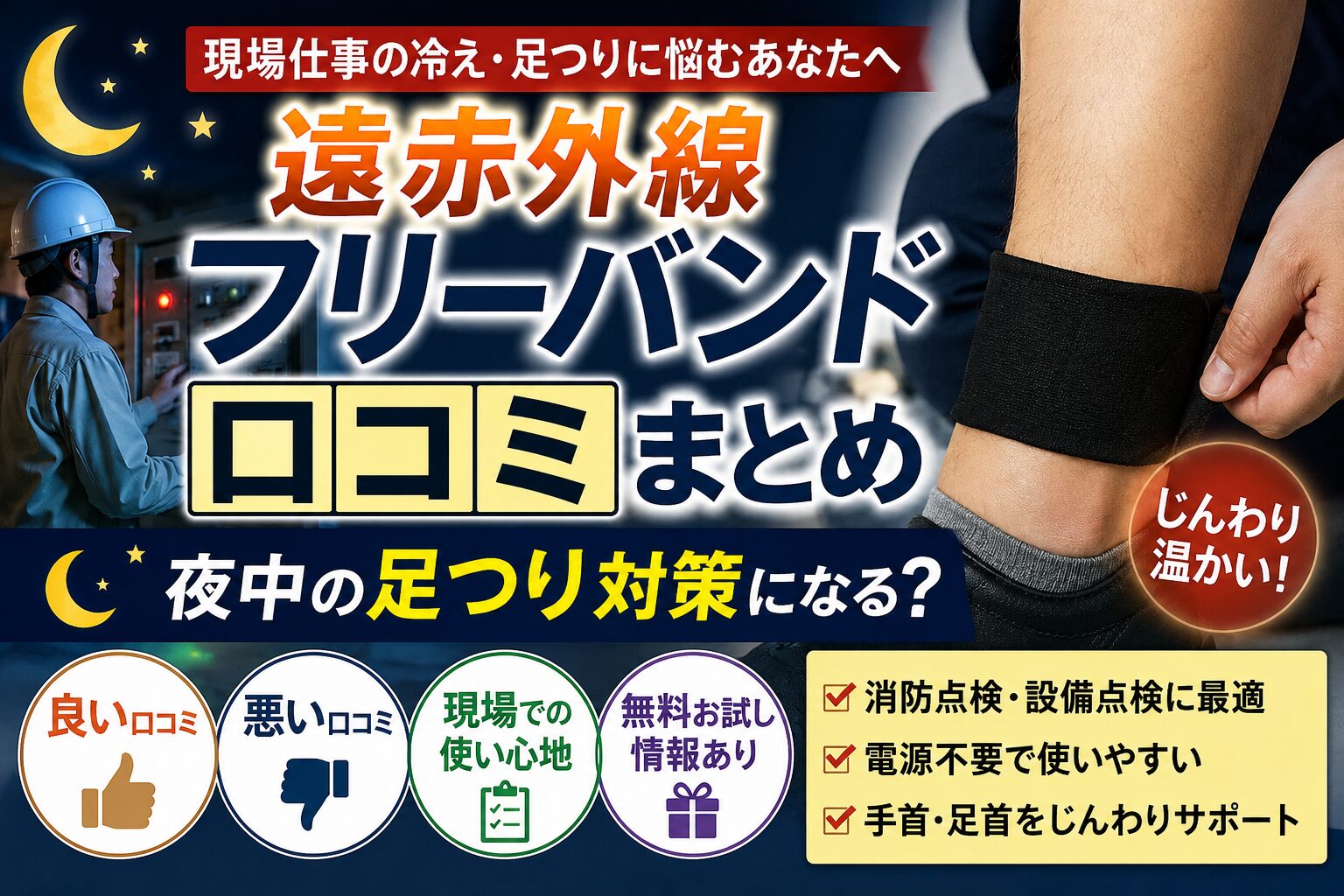 遠赤外線フリーバンドの口コミまとめ｜夜中の足つり対策になる？