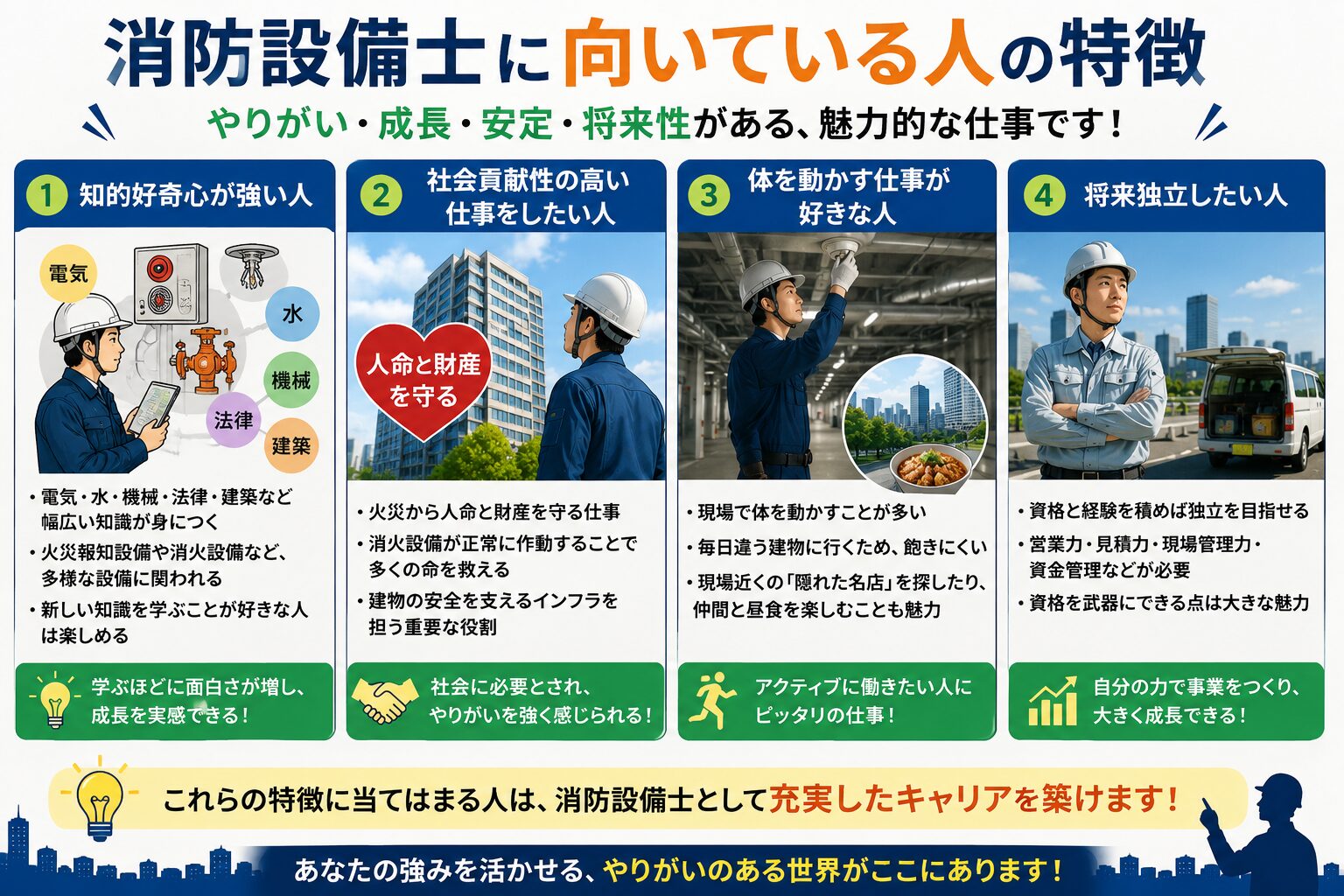 消防設備士に向いている人の特徴