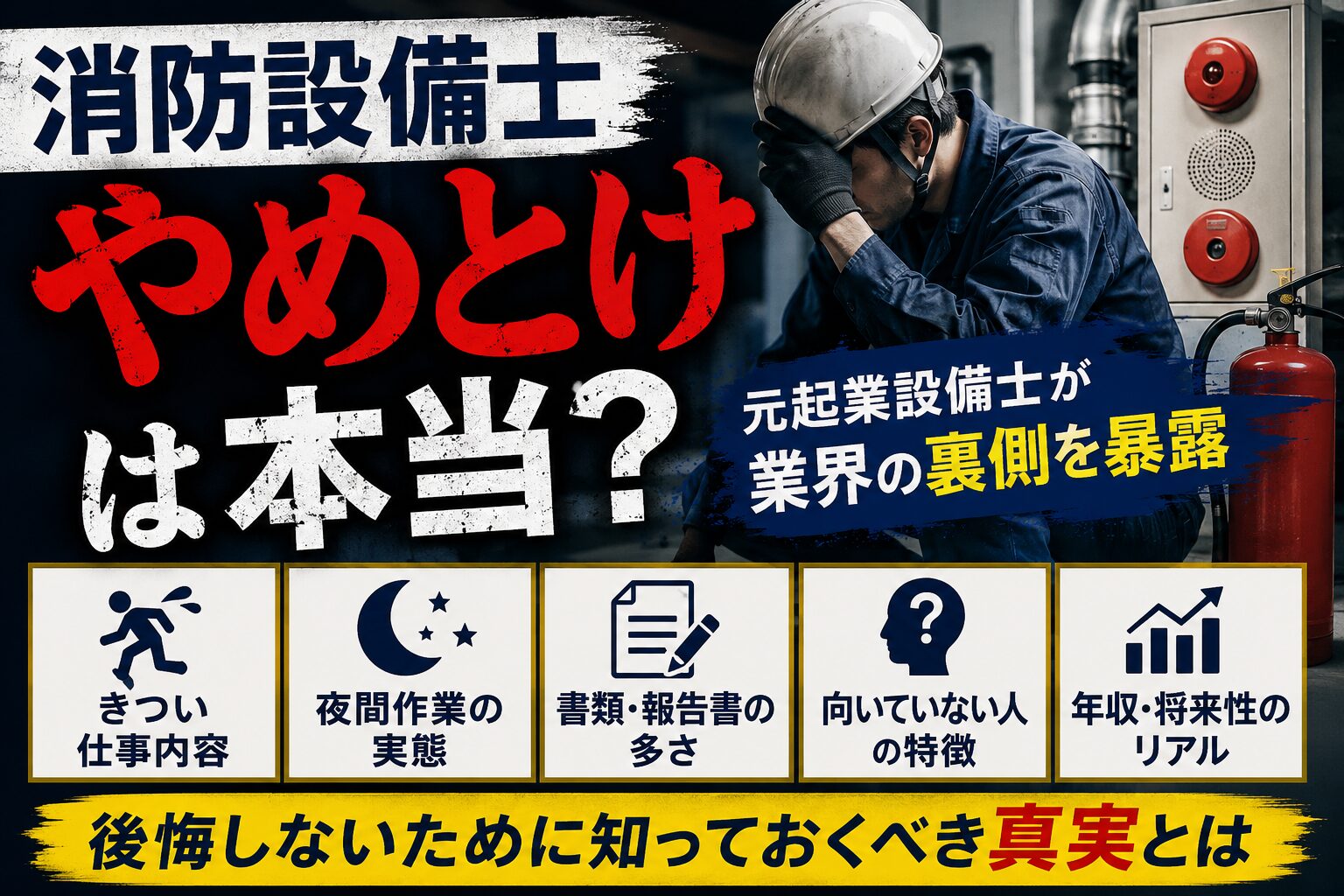 消防設備士 やめとけは本当？元起業設備士が業界の裏側を暴露